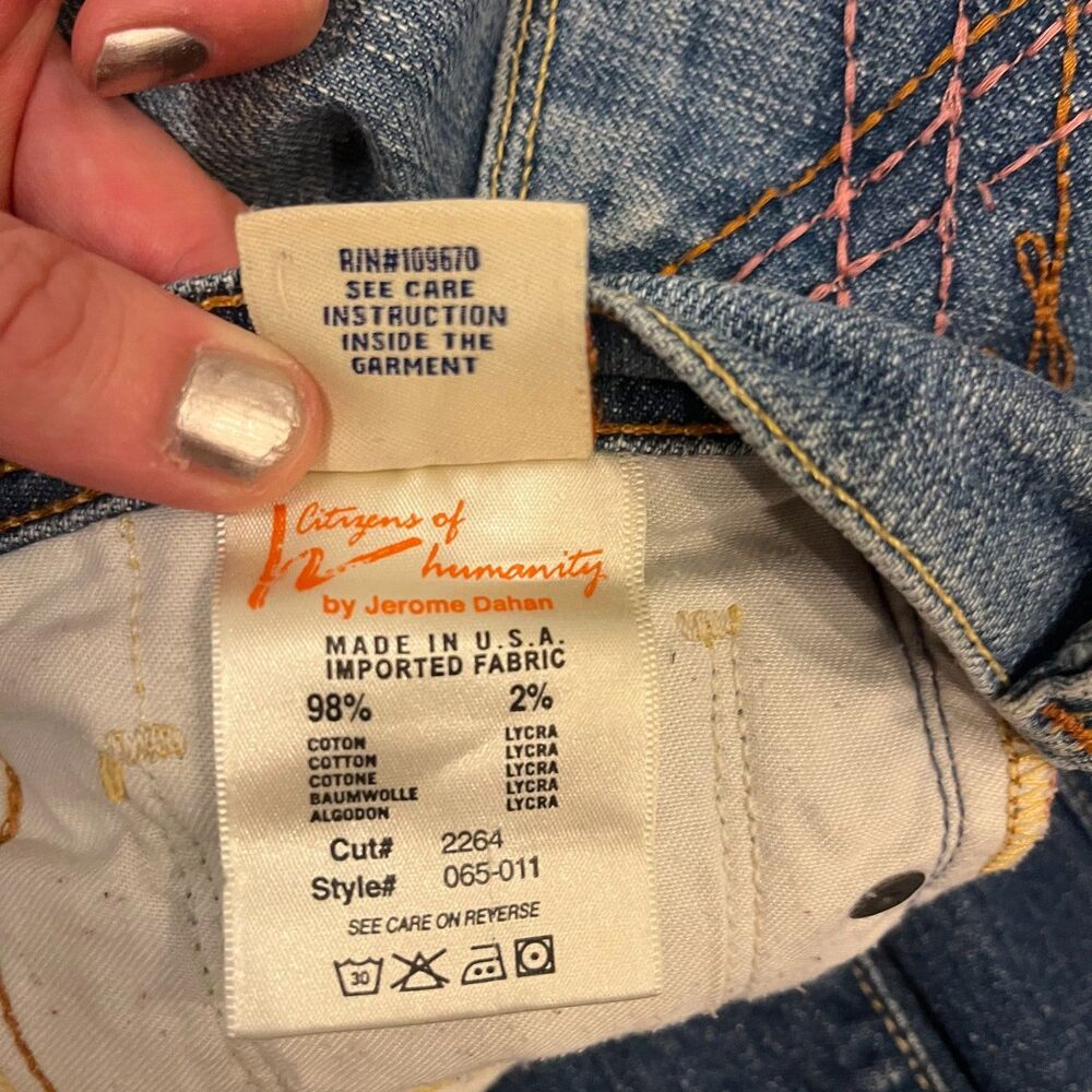 Citizens of Humanity Naomi #065 Stretch Low Waist Flare Jeans SZ 28 Distressed - Picture 11 of 12